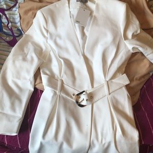 ASOS Belted white coat 10